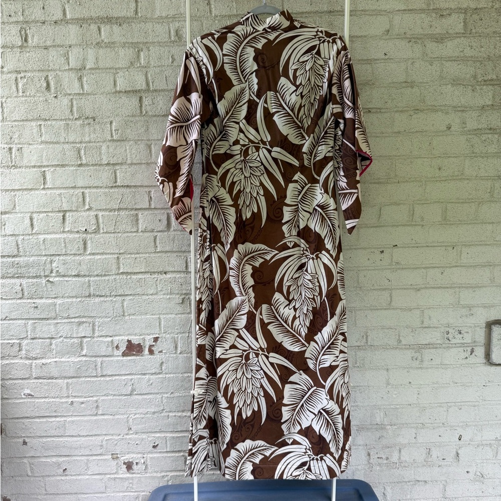 Handmade Hawaiian Tropical Leaf Maxi Dress - Picture 6 of 6